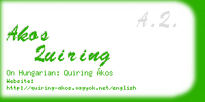 akos quiring business card
